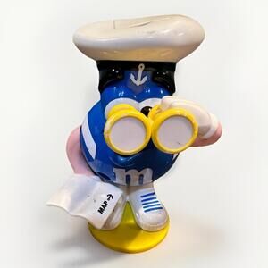 Vintage M&M’s Blue Sailor Character Figurine Map Candy Display Europe Dispenser